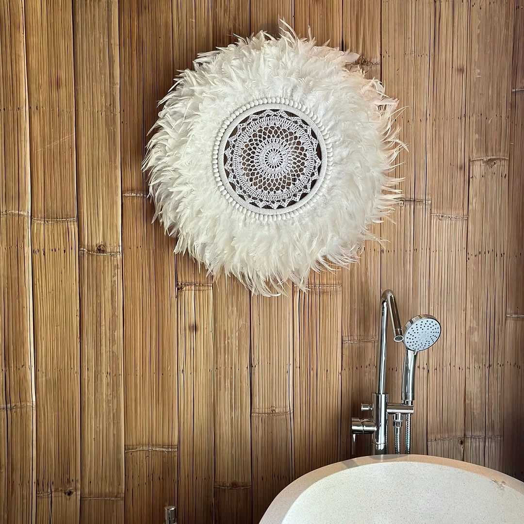 Juju Hat Blanc Dentelle — Juju Hat décoration murale bohème fait main à Bali — photo 4