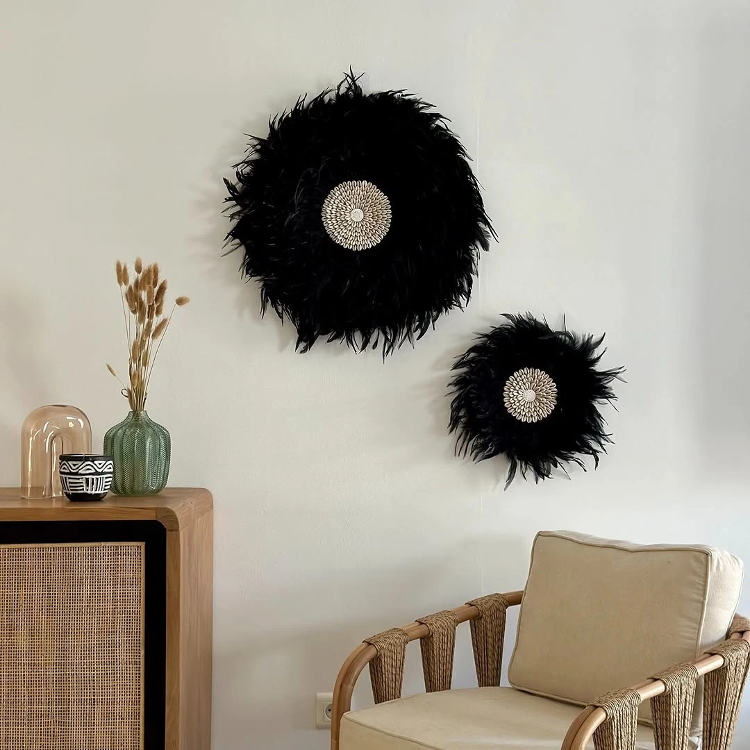 Juju Hat Noir Coquillage Beige — Juju Hat décoration murale bohème fait main à Bali — photo 3