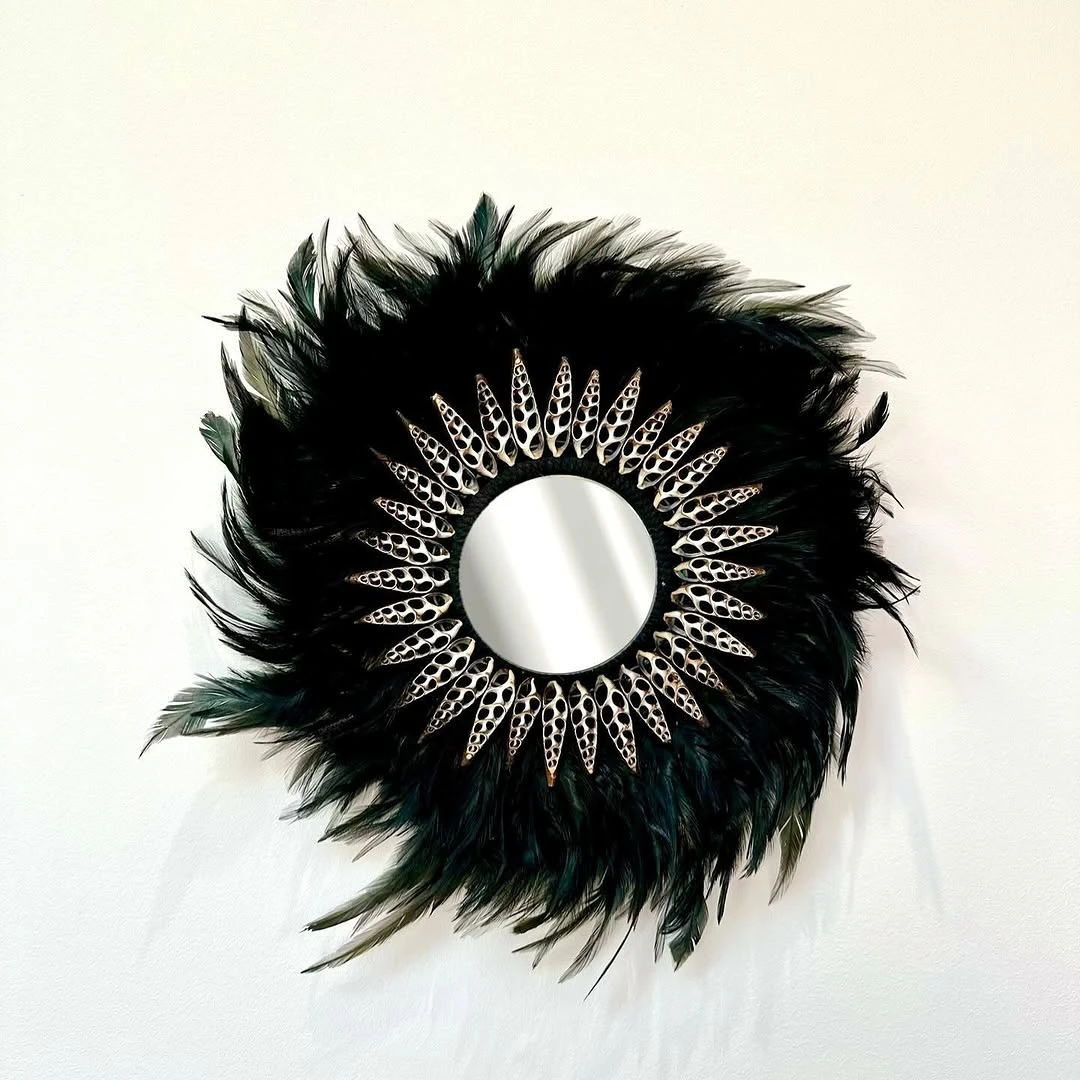 Juju Hat Noir Miroir — Juju Hat décoration murale bohème fait main à Bali — photo 4