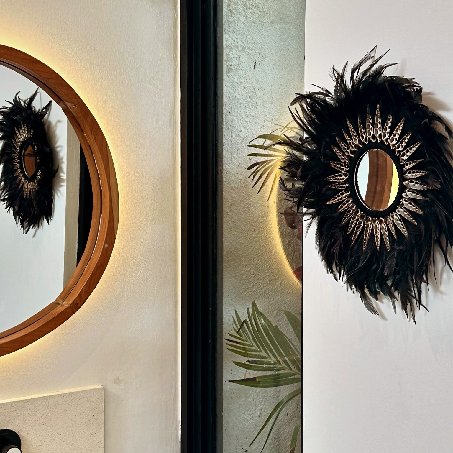 Juju Hat Noir Miroir — Juju Hat décoration murale bohème fait main à Bali — photo 2